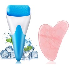 Normadia Serinletici Yüz Masaj Taşı ve Pembe Kuvars Gua Sha Kalp Rulo