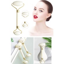 Normadia Beyaz Jade Roller Yüz ve Vücut Masaj Taşı Çift Taraflı
