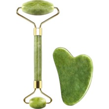 Normadia Doğal Taş Yüz Masaj Seti, Jade Roller ve Gua Sha Taşı Takımı