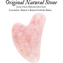 Normadia Pembe Kuvars Gua Sha Yüz Masaj Aleti, Doğal Taş, Onaylı, Sağlıklı Kullanım