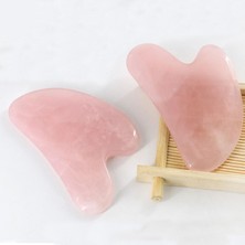 Normadia Pembe Kuvars Kalp Gua Sha Doğal Taş Masaj Aleti, Güzellik ve Rahatlık Sağlar
