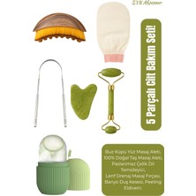 Normadia 5’li Kişisel Bakım Seti – Doğal Taş, Ipek Kese, Dil Temizleyici, Buz Küpü, Fırça