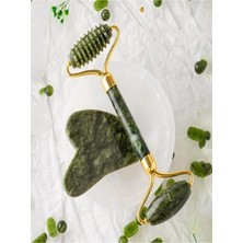 Normadia Yeşim Taşı Masaj Seti, Roller ve Gua Sha Kalpli, Rahatlatıcı ve Yenileyici