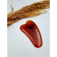 Normadia Doğal Akik Taşı Gua Sha Masaj Taşı - Sertifikalı ve Orijinal