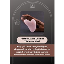Normadia Sertifikalı Pembe Kuvars Gua Sha Yüz Masaj Aleti, Kuru Ciltlere Özel
