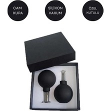 Normadia Siyah Silikon Vakumlu Cam Yüz Masaj Kupası Çift Set