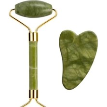 Normadia Doğal Taş Masaj Aleti ve Kalp Formu Gua Sha Yüz Bakım Taşı