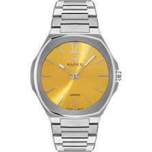 Wainer WA.10122‑E Erkek Kol Saati | Sarı Kadranlı, Çelik Kasa ,42 mm