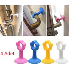 Lowell Home Renkli Vantuzlu Geçmeli Kapı Kolu Stoper 4lü Set