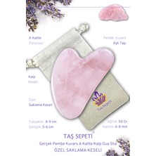 Normadia Pembe Kuvars Gua Sha Kalp Şekli Masaj Taşı, Güzellik ve Rahatlık Için
