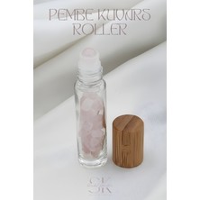 Normadia Pembe Kuvars Taşlı Göz Masaj Rulo, Yüz ve Cilt Bakımı Için Kullanışlı
