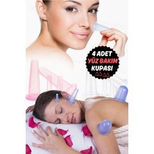 Normadia 4'lü Silikon Vakum Masaj Fincanları Seti, Yüz ve Göz Bakımı Için