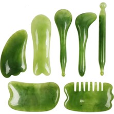 Normadia Zümrüt Yeşili 7 Parça Gua Sha (Resin) Seti, Güzelliğinize Parlaklık Katın