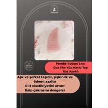 Normadia Pembe Kuvars Taşı Gua Sha Yüz Masaj Taşı ve Kaz Ayaklı Model