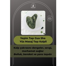 Normadia Doğal Yeşim Taşı Kalpli Gua Sha Yüz ve Vücut Masaj Aleti