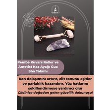 Normadia Doğal Pembe Kuvars ve Ametist Gua Sha Taşları Seti, Güzellik ve Rahatlık