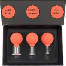 Normadia Silikon Vakumlu Yüz Masaj Kupası 3'lü Set Turuncu, Cilt Yenileme ve Rahatlama