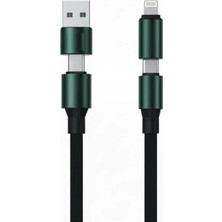 EBG Elektronik Ebg 240W Ultra Süper Hızlı 4 In 1 Çoklu Şarj Kablosu & Data Kablo USB To Type-C / Type