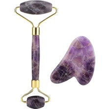 Normadia Doğal Ametist Taş Gua Sha ve Roller Masaj Seti, Güzellik ve Bakım
