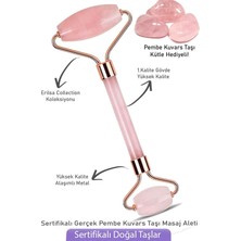 Normadia Doğal Pembe Kuvars Taşı Yüz Masaj Aleti ve Kütle Hediyesi