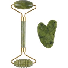 Normadia Doğal Yeşim Taşı Face Roller ve Gua Sha Seti, Sağlıklı Cilt Bakımı