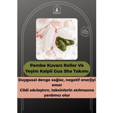 Normadia Pembe Kuvars ve Yeşim Gua Sha Seti, Doğal Cilt Bakımı, Rahatlatıcı Masaj