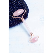 Normadia Doğal Pembe Kuvars Taşı Roller Masaj Aleti 15X6 cm