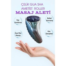 Normadia Sağlıklı Cilt Için Sertifikalı Çelik Guasha Ametist Roller
