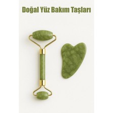 Normadia Doğal Yeşim Taşı Cilt Masaj Aleti Seti, Rahatlatıcı ve Ferahlatıcı Kullanım