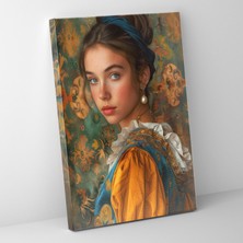 Popcas  Johannes Vermeer Tarzı Duvar Sanatı - Kanvas Tablo Ev Dekorasyonu