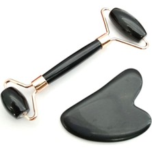 Normadia Sertifikalı Obsidyen 1. Sınıf Masaj Seti: Roller ve Gua Sha