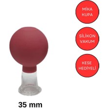Normadia Mika Silikon Vakumlu Yüz ve Boyun Masaj Kupası No:3 Kırmızı