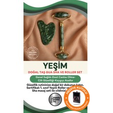 Normadia Doğal Taş Yüz Masaj Seti, Yeşim Face Roller ve Gua Sha 2'li