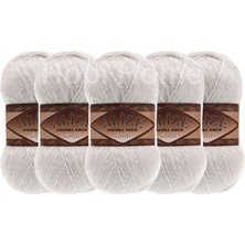 Alize Angora Gold Simli El Örgü Ipi 5’li Paket 599-FIL Dişi (5 x 100 G) – Şal, Atkı ve Hırka Ipliği