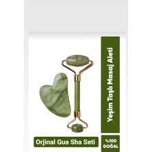 Normadia Yeşim Taşı Roller ve Kalpli Gua Sha Masaj Takımı - Yüz Bakımı Seti