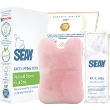Normadia Pembe Kuvars Taşı Kare Gua Sha Yüz Masaj Aleti, Doğal ve Sertifikalı