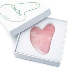 Normadia Pembe Kuvars Doğaltaş Gua Sha Yüz Masaj Taşı, Sağlıklı Cilt Için