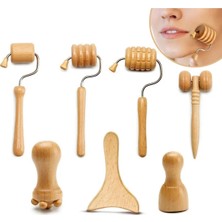 Normadia Mini Ahşap Yüz Masaj Seti, Guasha Terapi ve Face Yoga Aleti