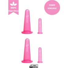 Normadia Pembe Silikon Vakumlu Masaj Kupası Seti, 4'lü Yüz Masaj Kupası