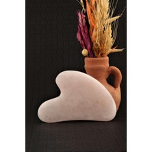 Normadia Doğal Pembe Kuvars Gua Sha Masaj Aleti Kalpli Şekilde Tasarım