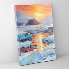 Popcas  Günbatımı Buzdağı Duvar Dekorasyonu - Buzdağı Cesur Fırça Darbeleri Ev Dekorasyonu Duvar Dekorasyonu