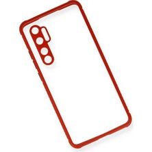 Newface Xiaomi Mi Note 10 Lite Kılıf Miami Şeffaf Silikon - Kırmızı
