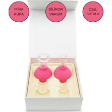 Normadia Gül Pembe Silikon Vakumlu Yüz Masaj Kupası Çift Set