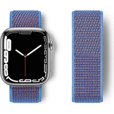 Newface Apple Watch 42MM Hasırlı Cırtcırtlı Kordon - Mor