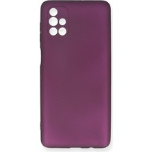 Newface Samsung Galaxy M51 Kılıf First Silikon - Mürdüm