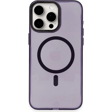 Newface Iphone 15 Pro Max Kılıf Anka Pc Magneticsafe Sert Metal Kapak - Mor