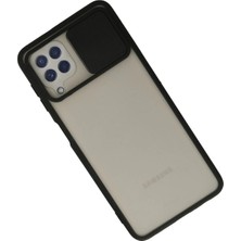 Newface Samsung Galaxy A22 Kılıf Palm Buzlu Kamera Sürgülü Silikon - Siyah