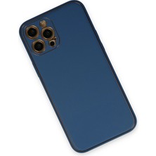 Newface Iphone 12 Pro Max Kılıf Coco Deri Silikon Kapak - Açık Mavi