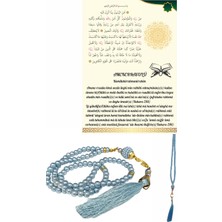 NW NessiWorld Namaz Tesbihi Vavlı 99'lu Cam Incili Amenerrasulü Dua Kartı Ile Mavi Renk Hediyelik