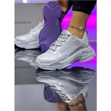 Liarca Urban Motion Siyah Beyaz Kalın Taban Gümüş Rengi Sneaker